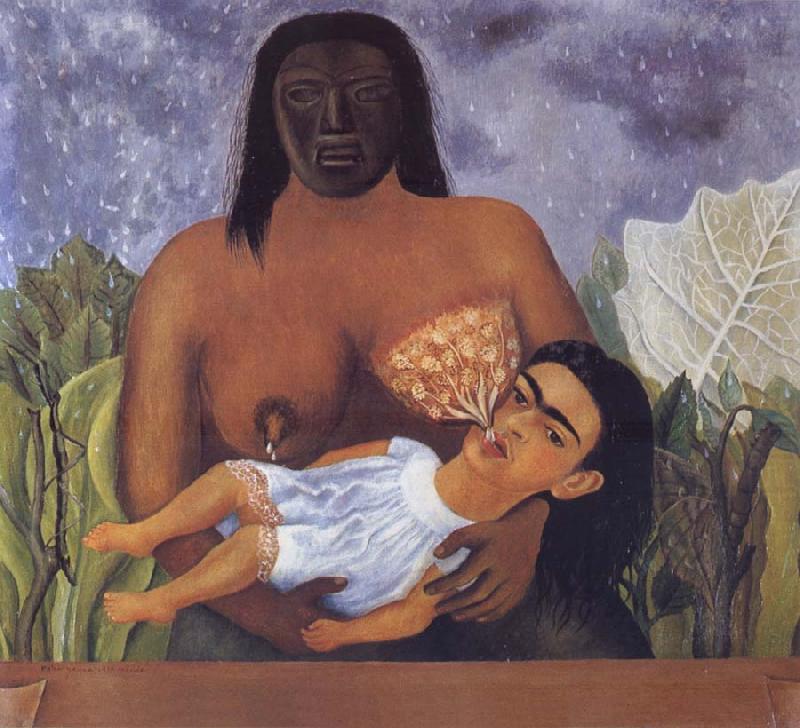 Kahlo painted herself in my Nurse and i in the arms of an Indian wetnurse, Frida Kahlo